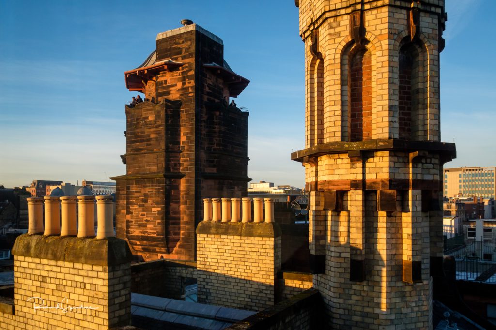 a view of the lighthouse tower in the winter sunshine