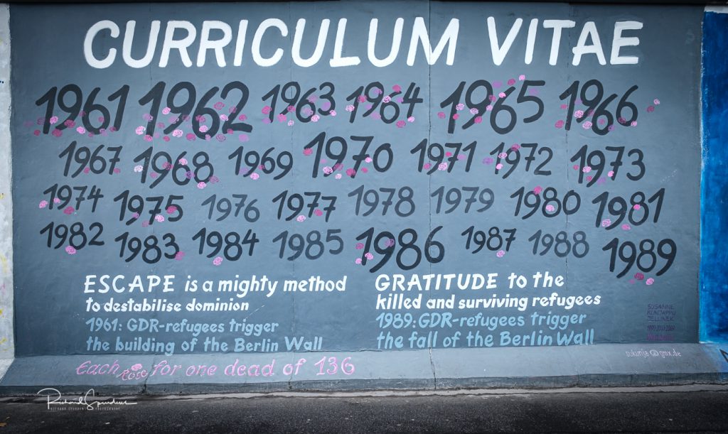 street photography - street photographer - image showing the wall mural cv - berlin wall