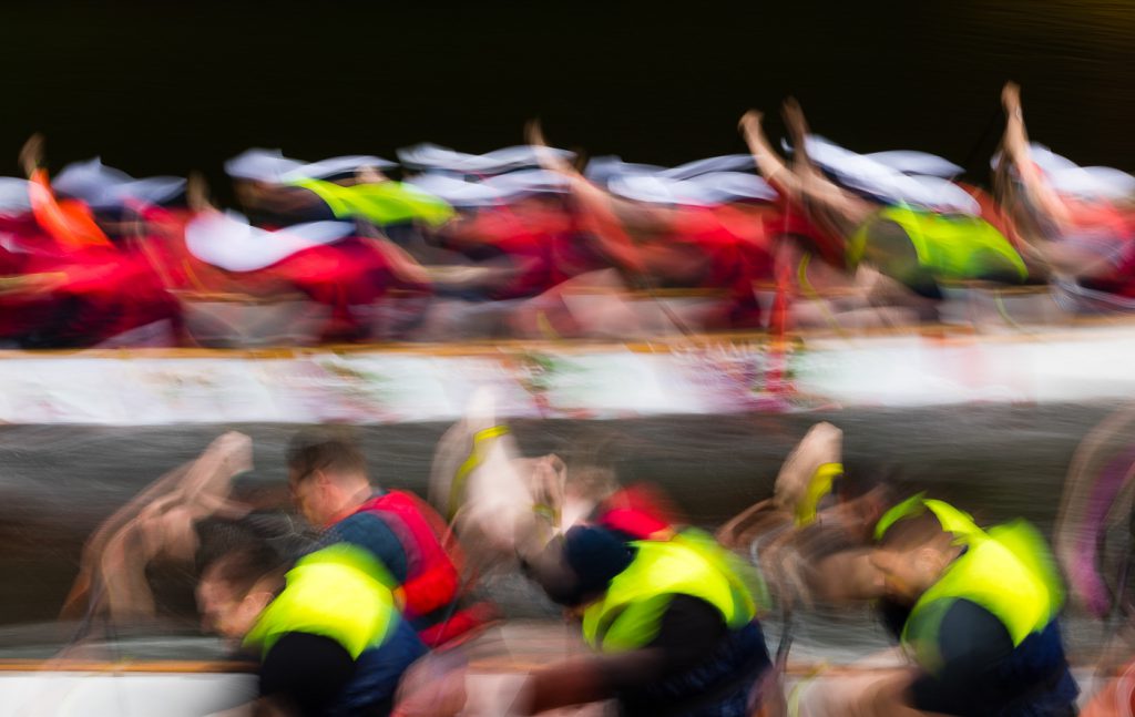 dragon boat racing abstract