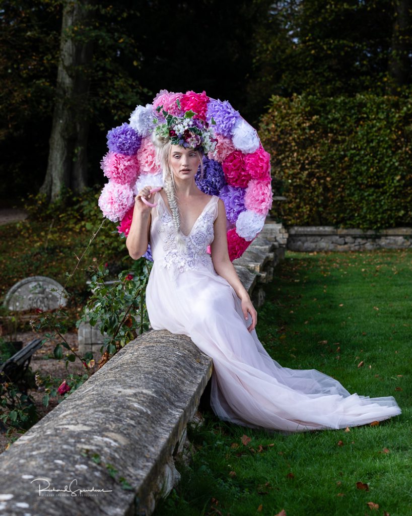 Fashion Photography - Fashion Photographer - Image showing model Olivia Harriet and the floral umbrella