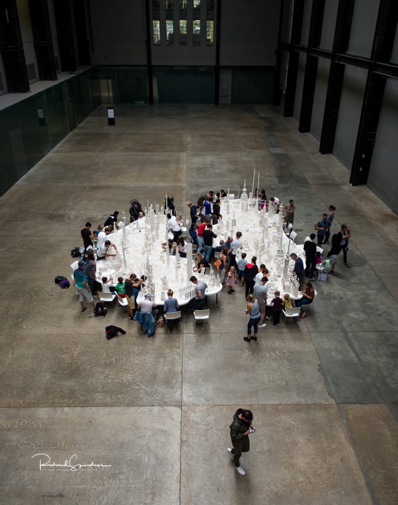 street photography - street photographer - looking down on a lego skyscraper building activity tate modern